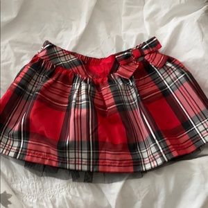 Plaid skirt with silver stripes